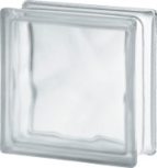 Fényes felületű színtelen 19x19x8 cm méretű üvegtéglák